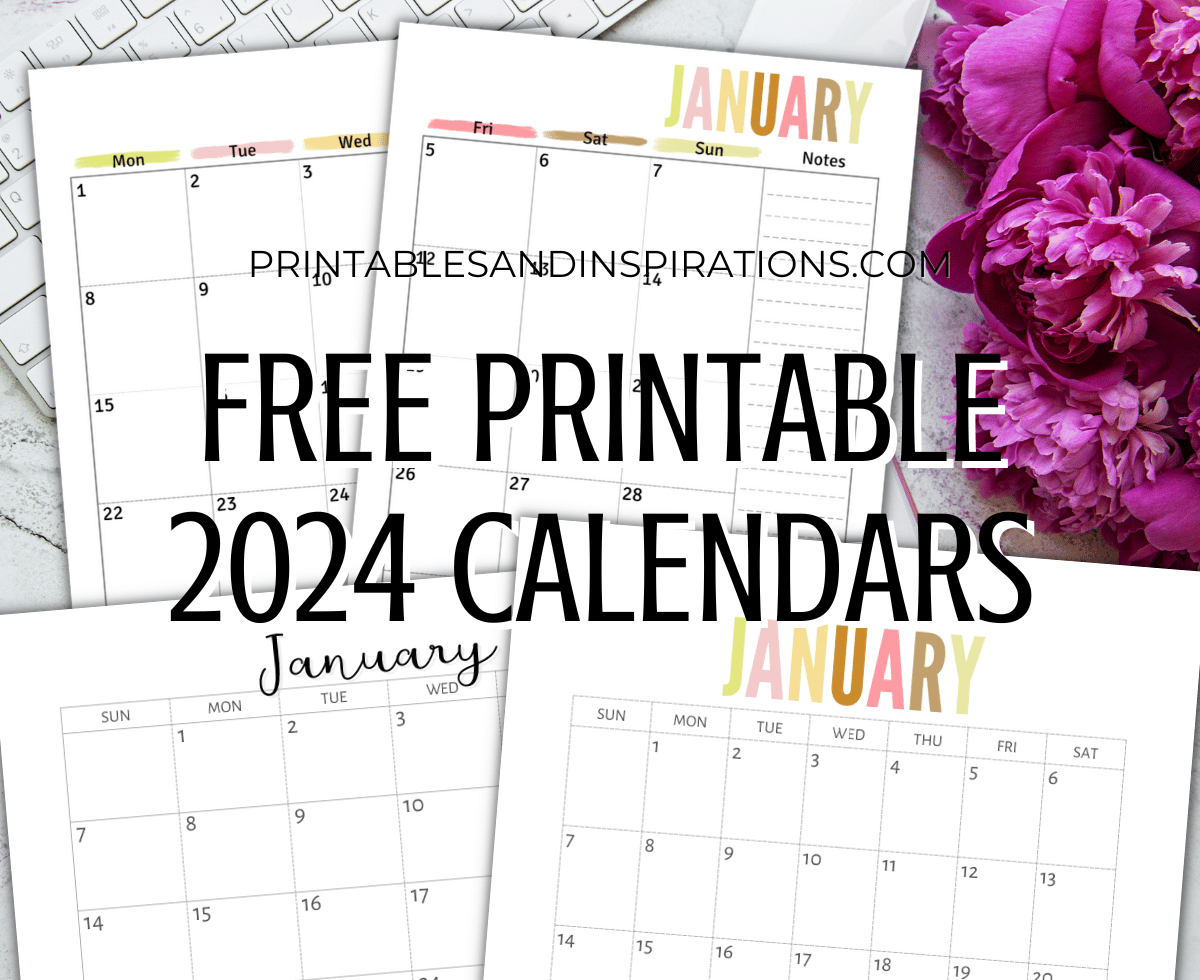 12 Month Calendar Printable Free