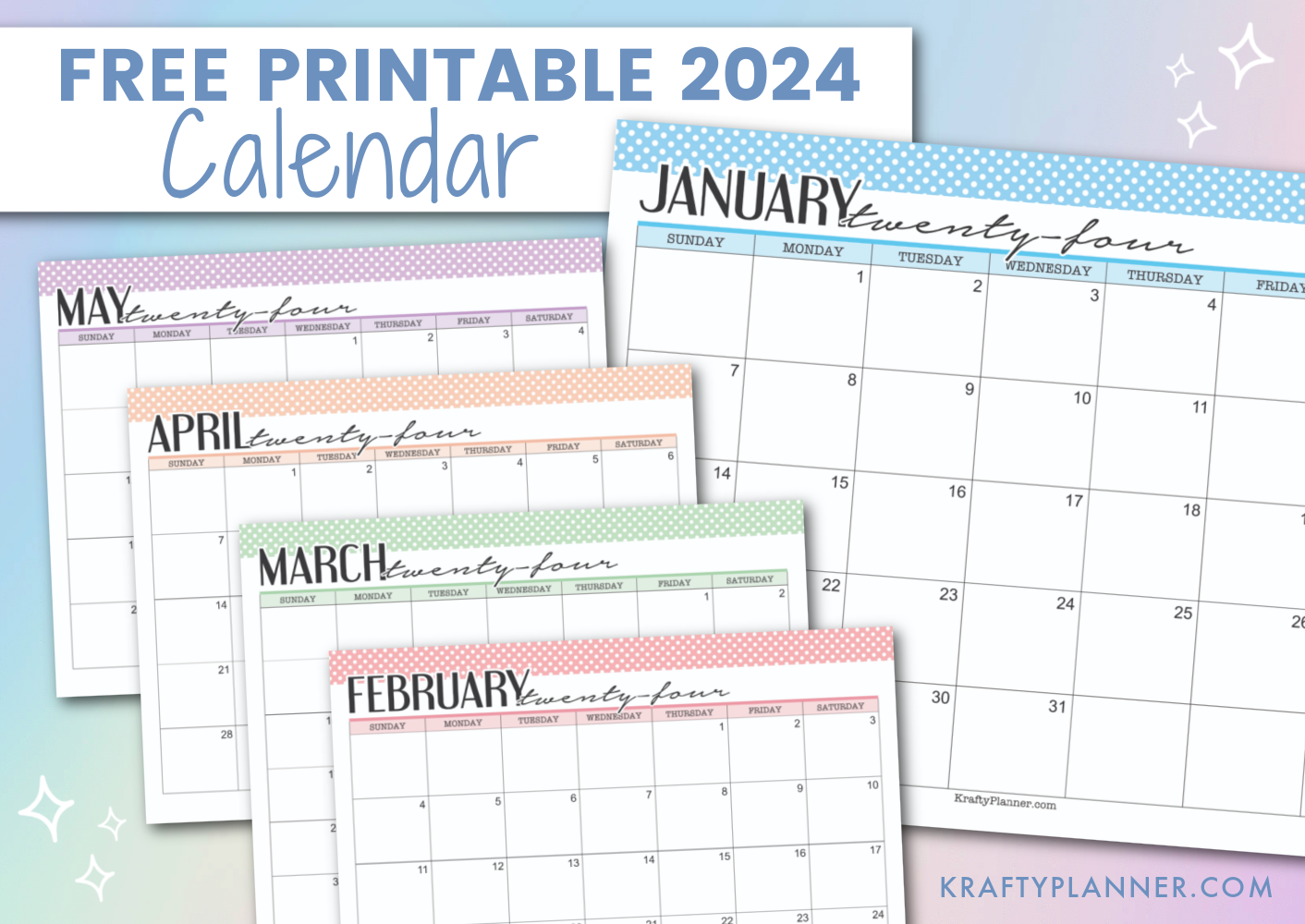 Monthly Calendars Free Printable