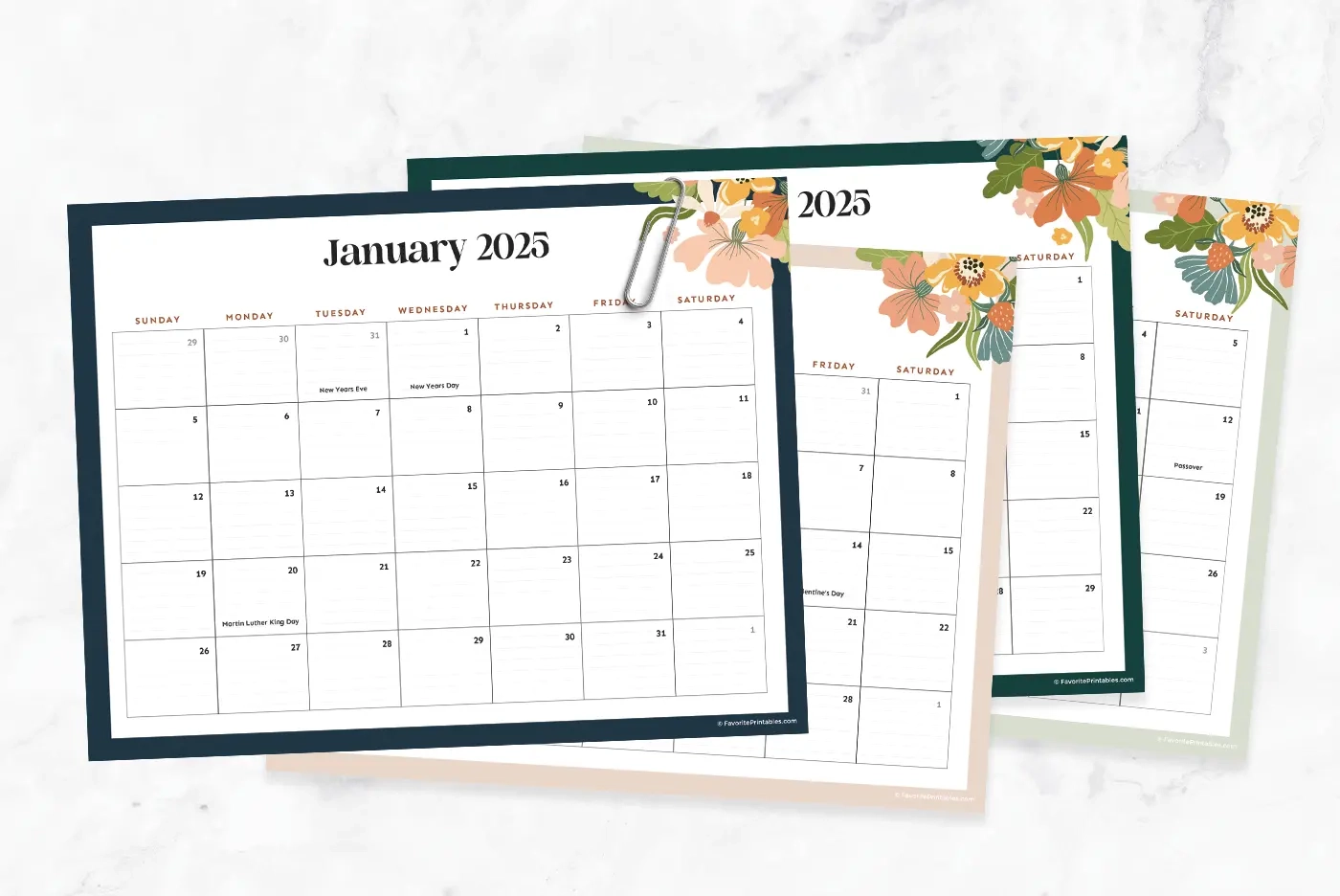 Free Printable 2025 Calendars With Holidays