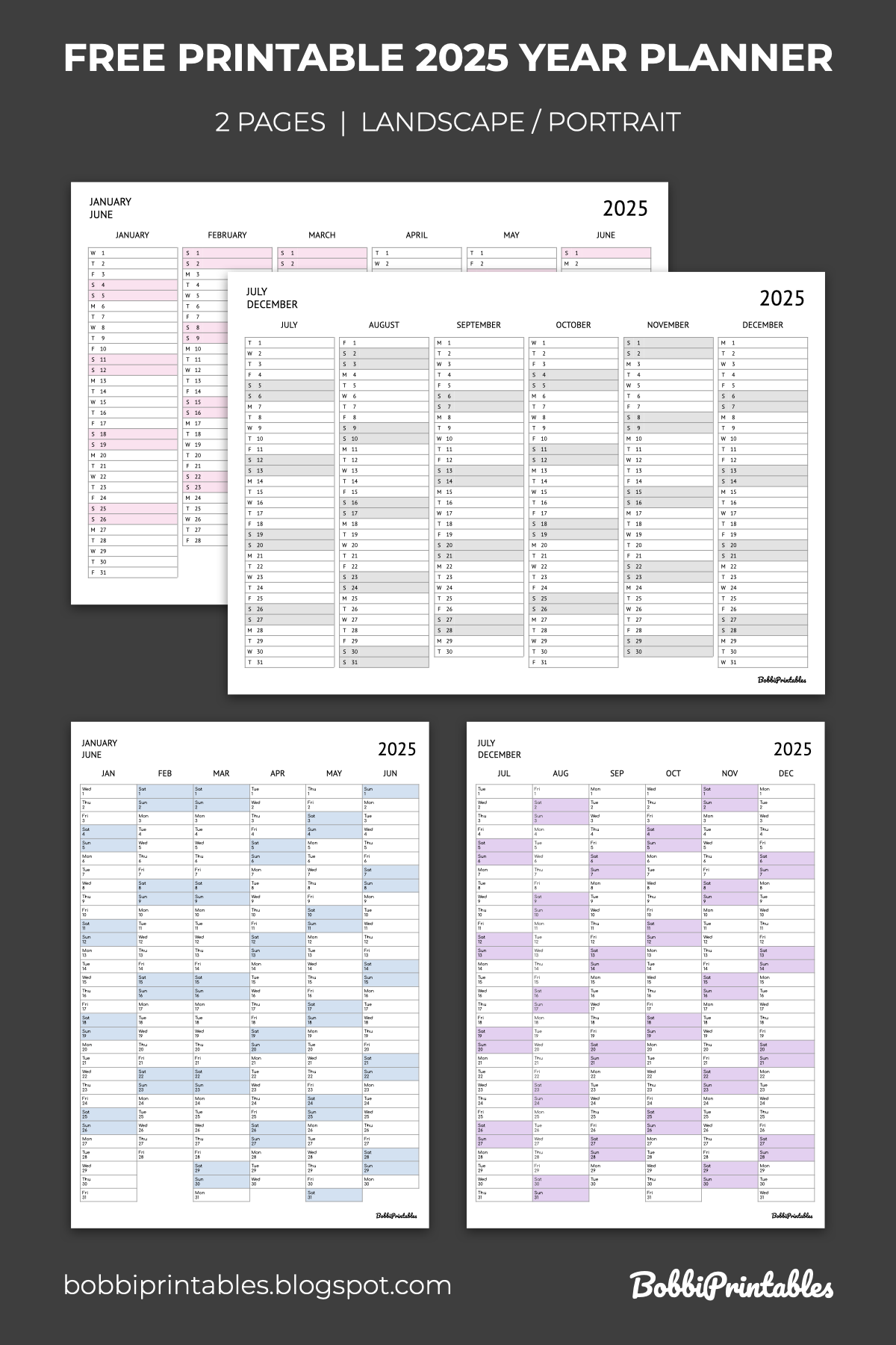 Lined 2 Page Calendar 2025 Printable Free