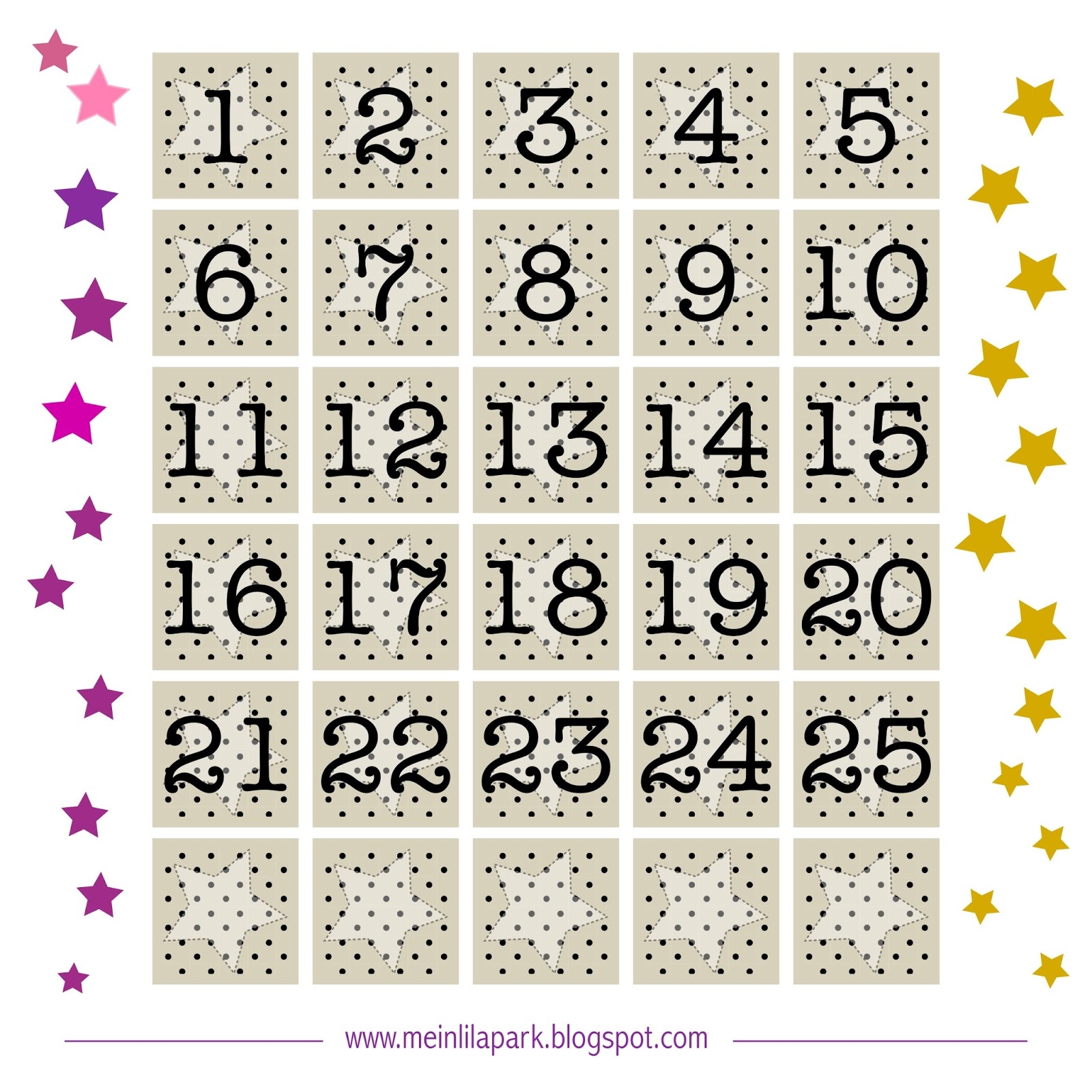 Printable Advent Calendar Labels