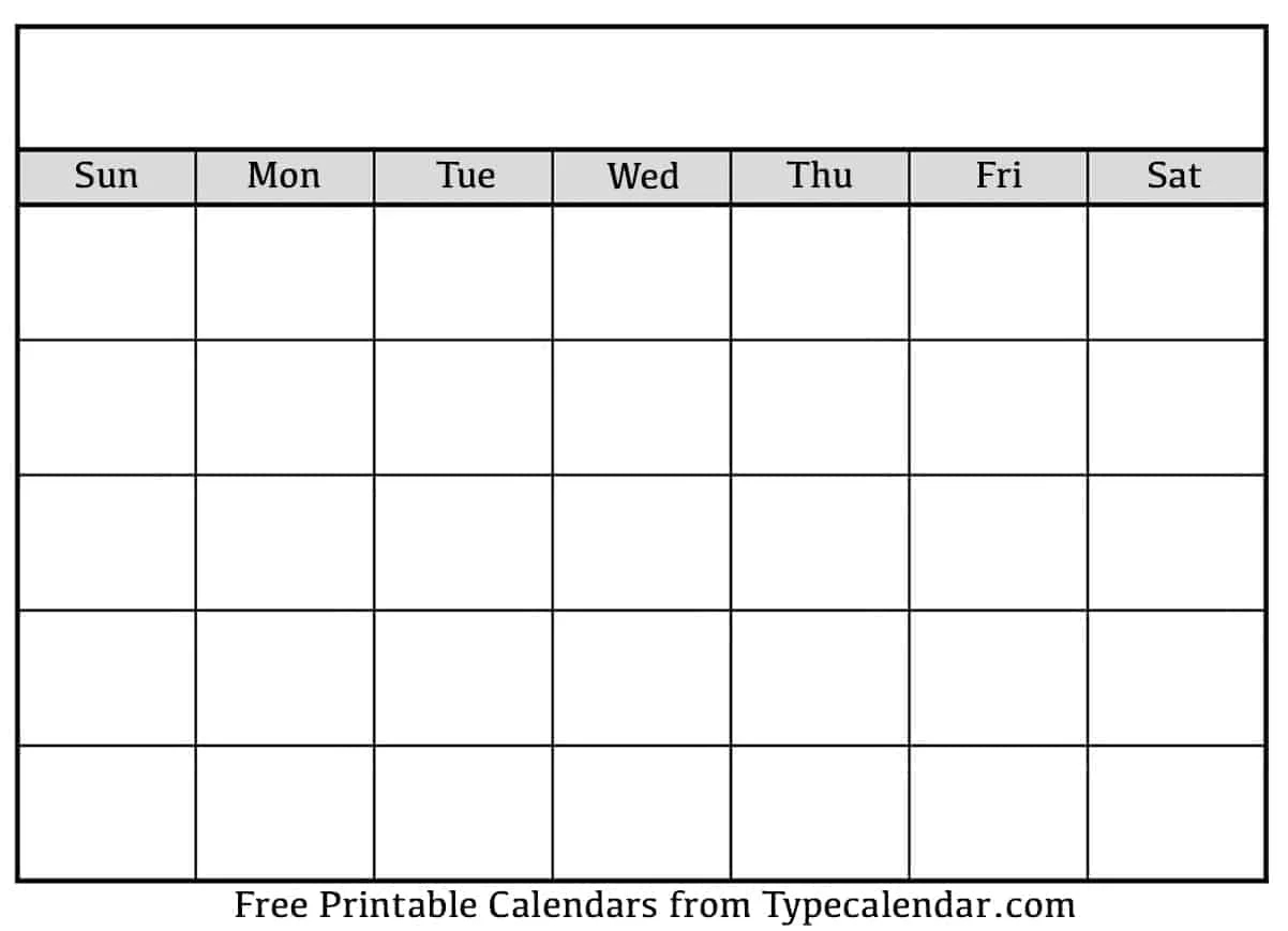Free Printable Blank Calendar