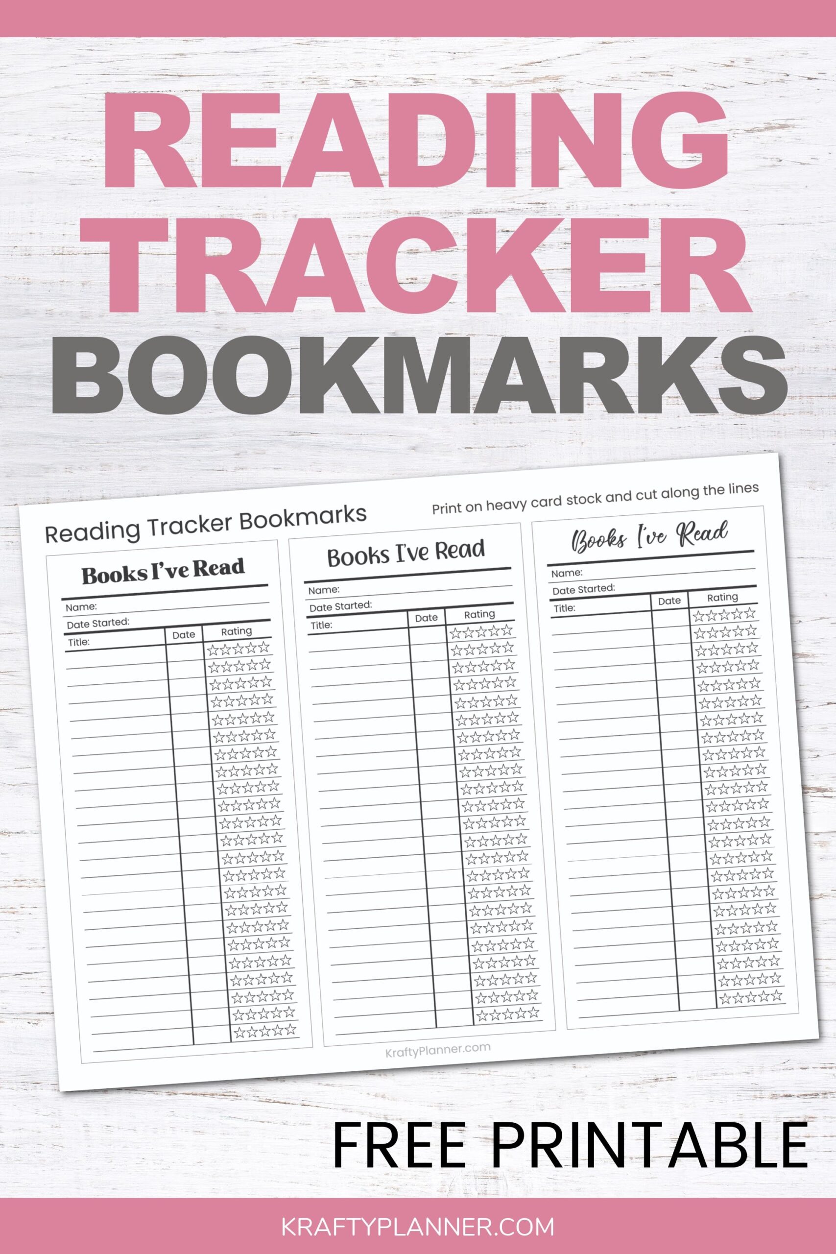 Free Printable Book Tracker Bookmarks To Chart Your Reading Journey Krafty Planner