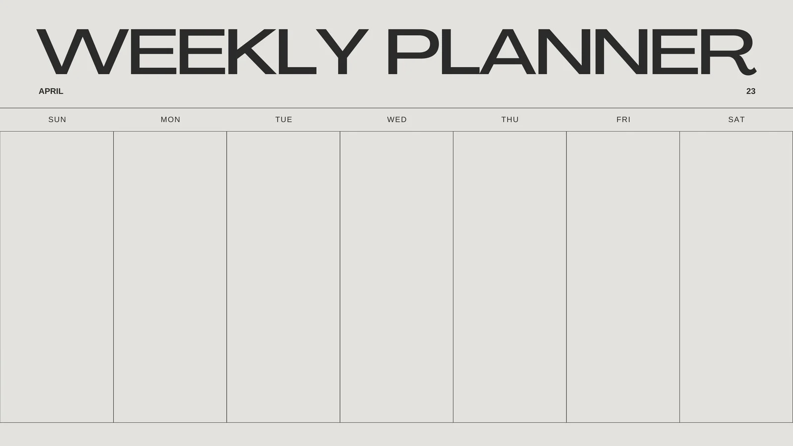 Printable Weekly Blank Calendar