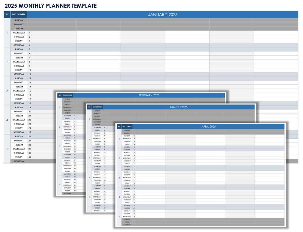 Free Printable Daily Calendar Templates Smartsheet