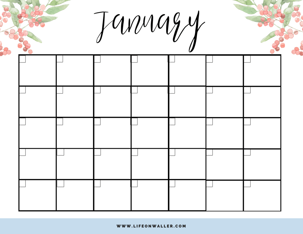 Free Cute Printable Calendar