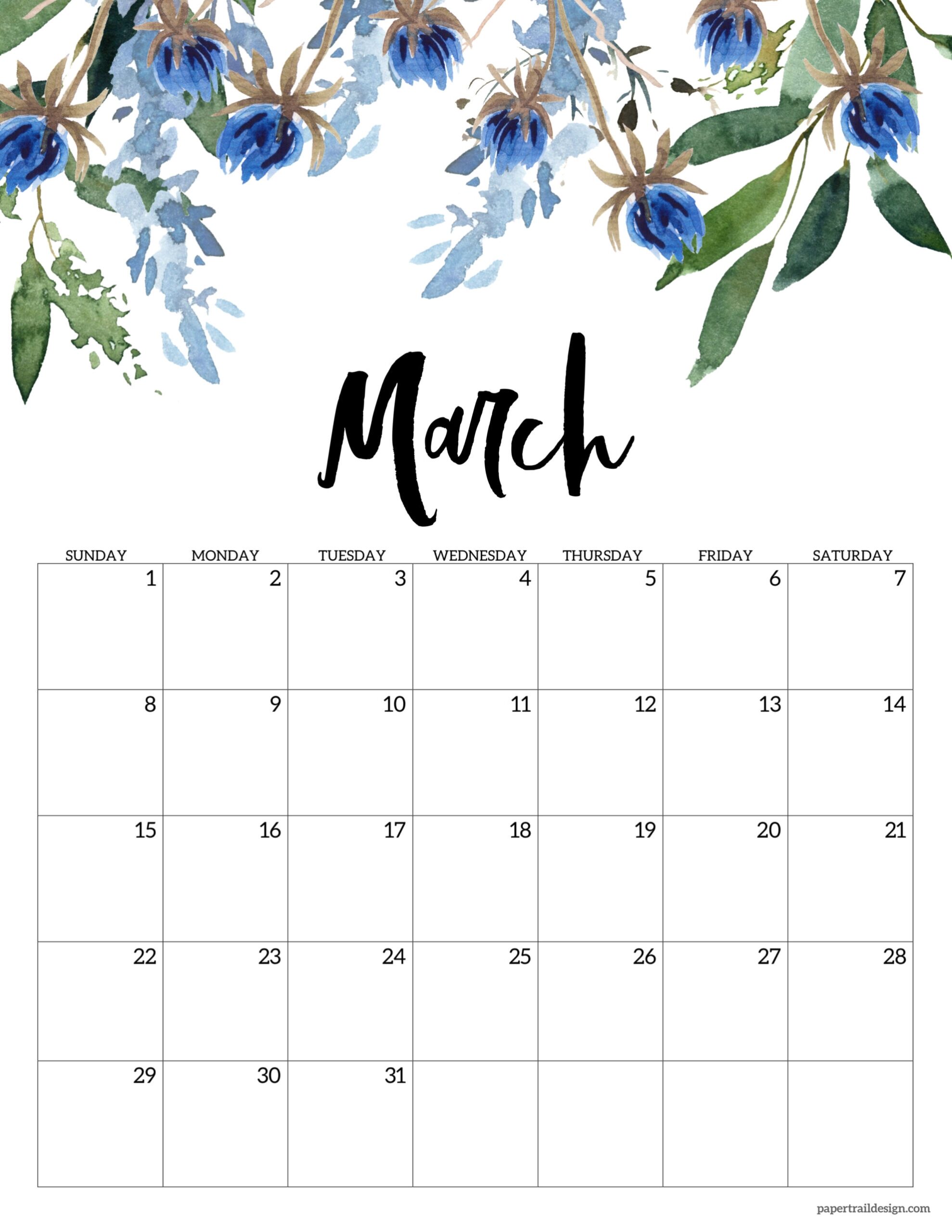 Free March 2026 Printable Calendar