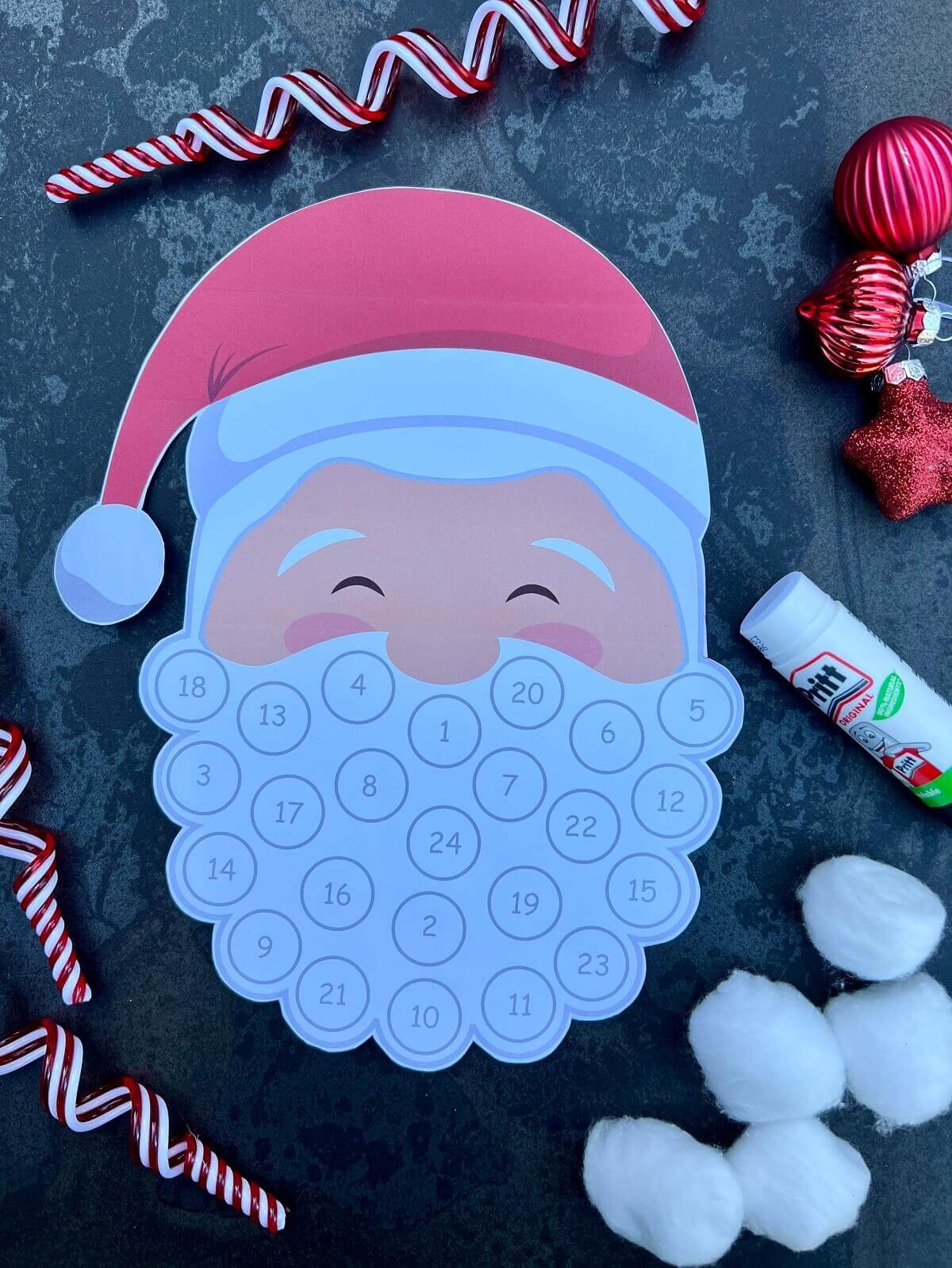 Santa Advent Calendar Printable