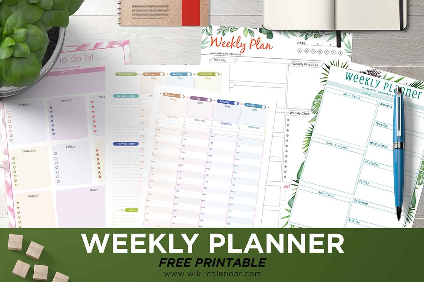 Free Printable Weekly Calendars 2025