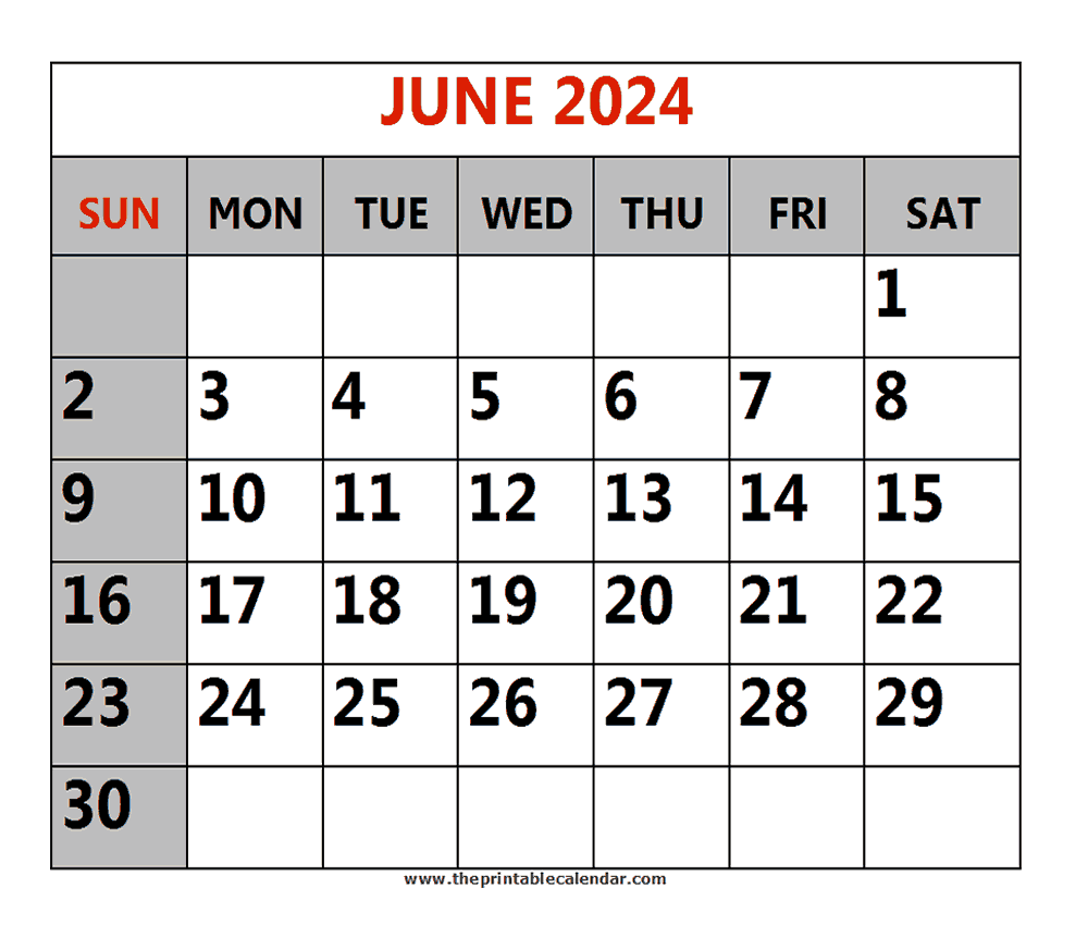 June 2024 Printable Calendars