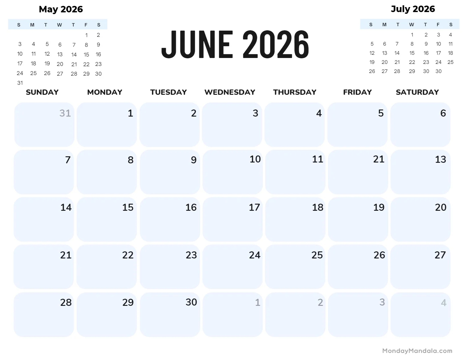 June 2026 Calendars 52 Free PDF Printables 