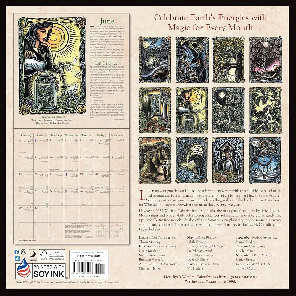 Llewellyn s 2025 Witches Calendar Llewellyn s 2025 Calendars Almanacs Datebooks 15 Llewellyn Mooney Thorn Raedisch Linda Weston Brandon Herkes Michael Dorsey Lilith Woodward Laurel Blake Deborah Hedera Via Kambos James Cross J 