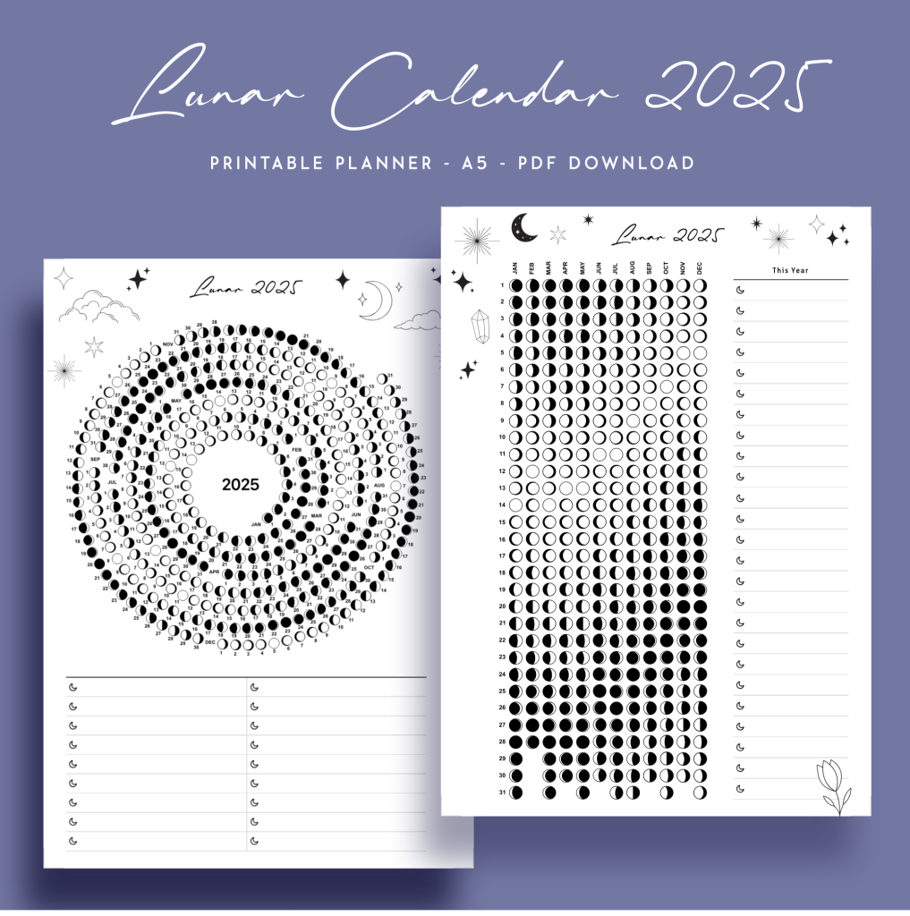 lunar calendar moon phase 2025 planify pro