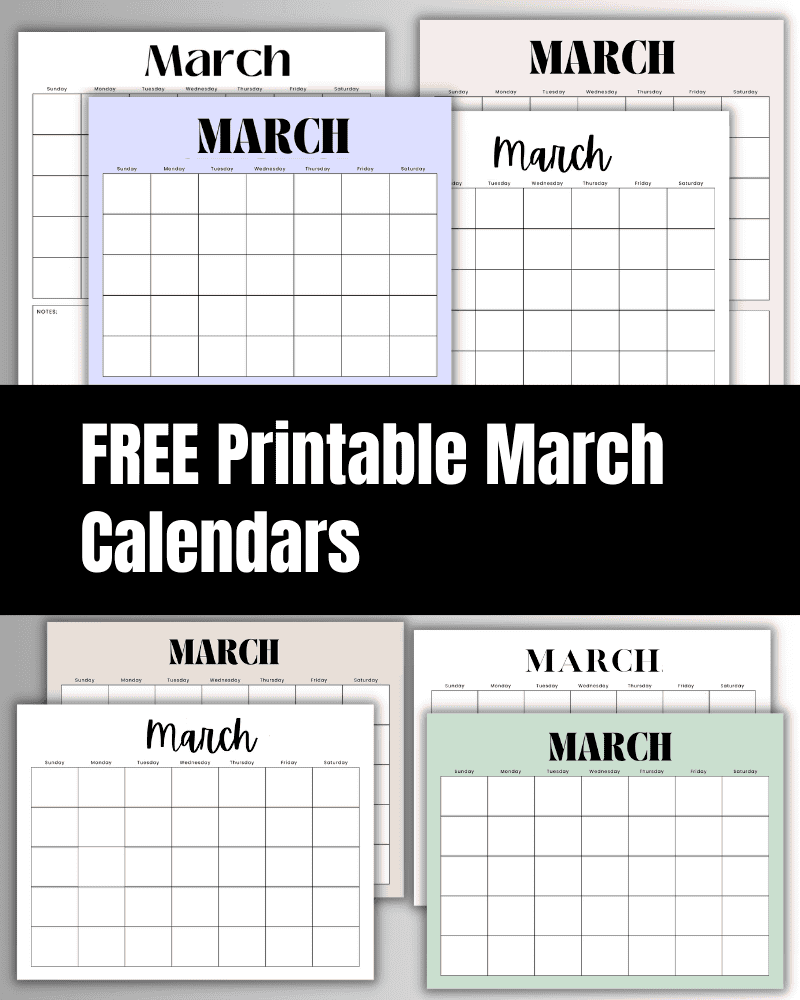 Blank March Calendar Printable