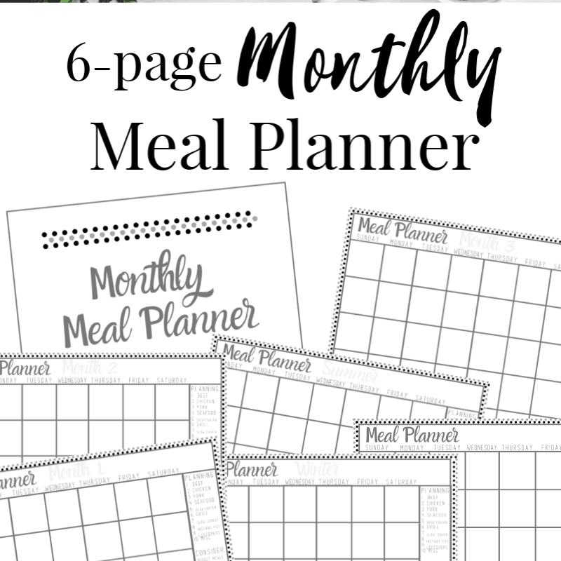 Free Printable Meal Calendar Planner