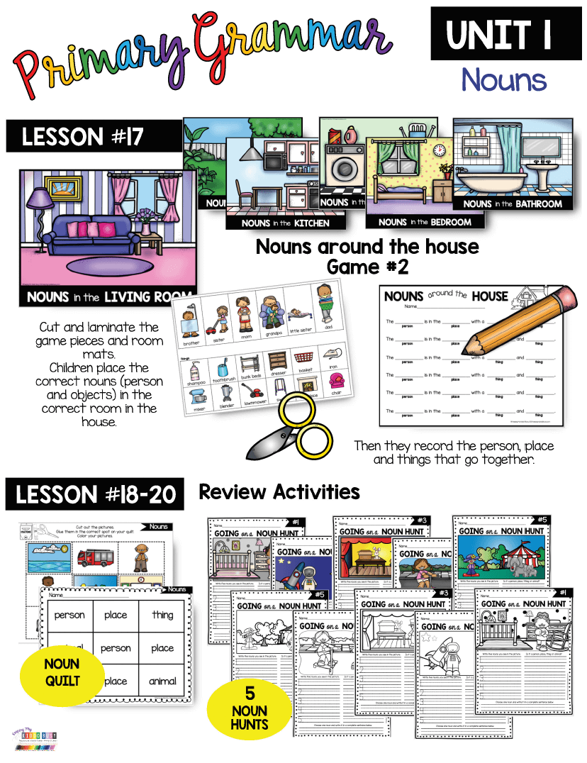 NOUNS Primary Grammar Unit 1 FREE ACTIVITIES Keeping My Kiddo Busy