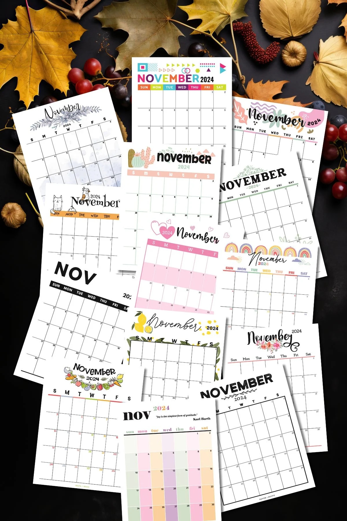November 2024 Calendar Templates 14 Free Printables Savor Savvy