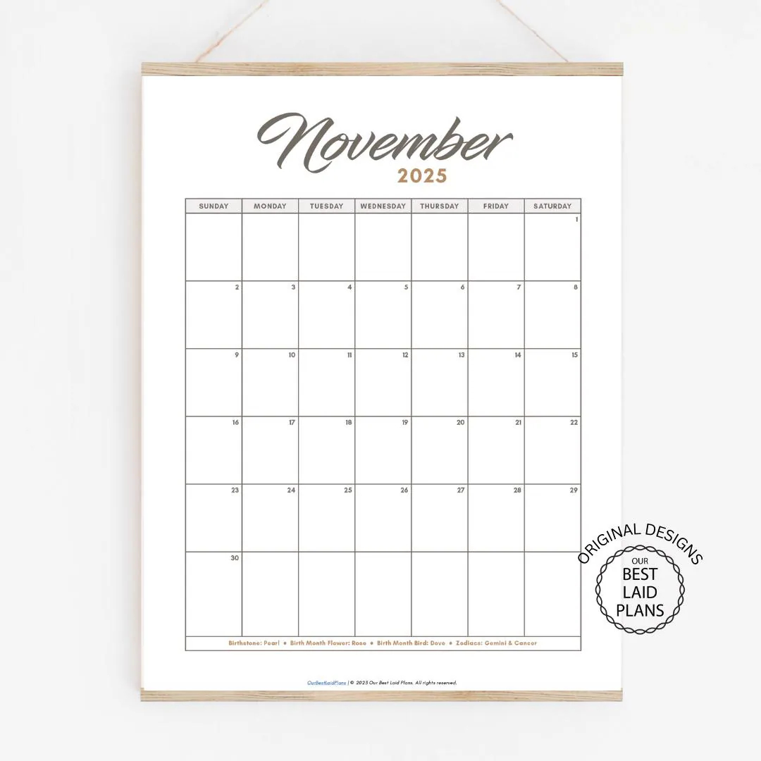Free Printable Calendar November 2025