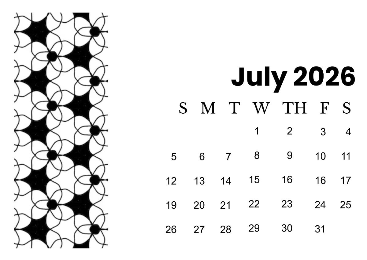 July Printable 2026 Calendar