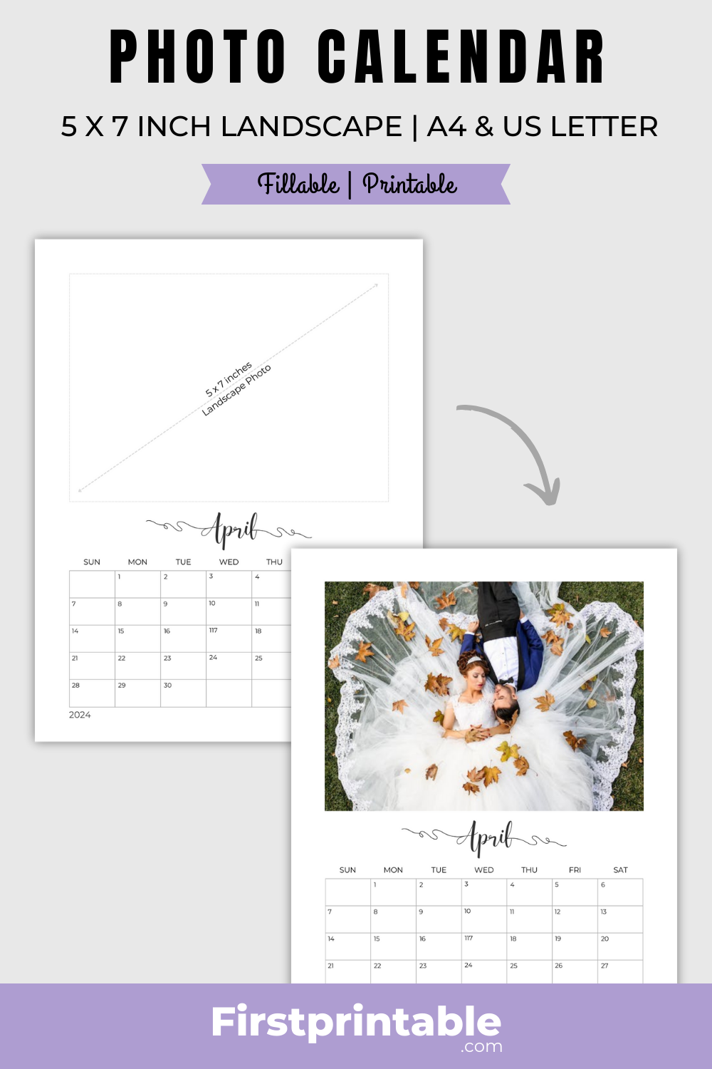 Photo Calendar 2024 Editable Template