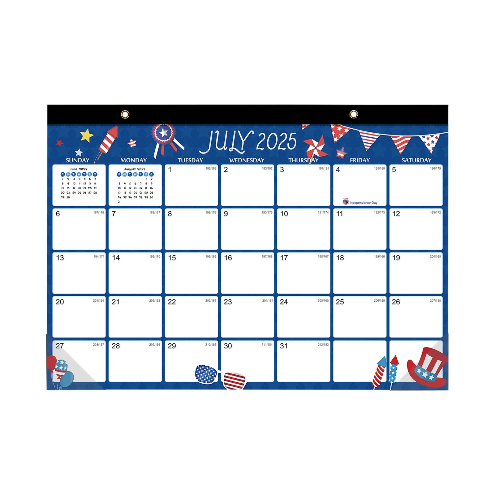 PLPPYFS 2025 2026 Calendar 4th Of July Wall Calendar 2025 2026 Covers 18 Months From July 2025 December 2026 12 X 16 9 Wall Calendar Monthly With Julian Dates Large Blocks Clearance Sale Walmart