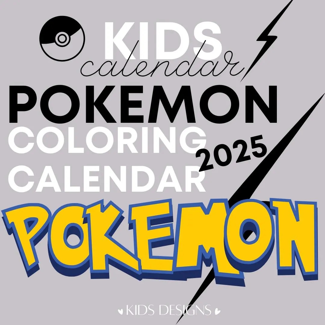Pokemon Calendar 2025 Coloring Pages Calendar Kids Calendar Printable Pikachu Home school Calendars Kids Monthly Calendar A3 And A4 Etsy