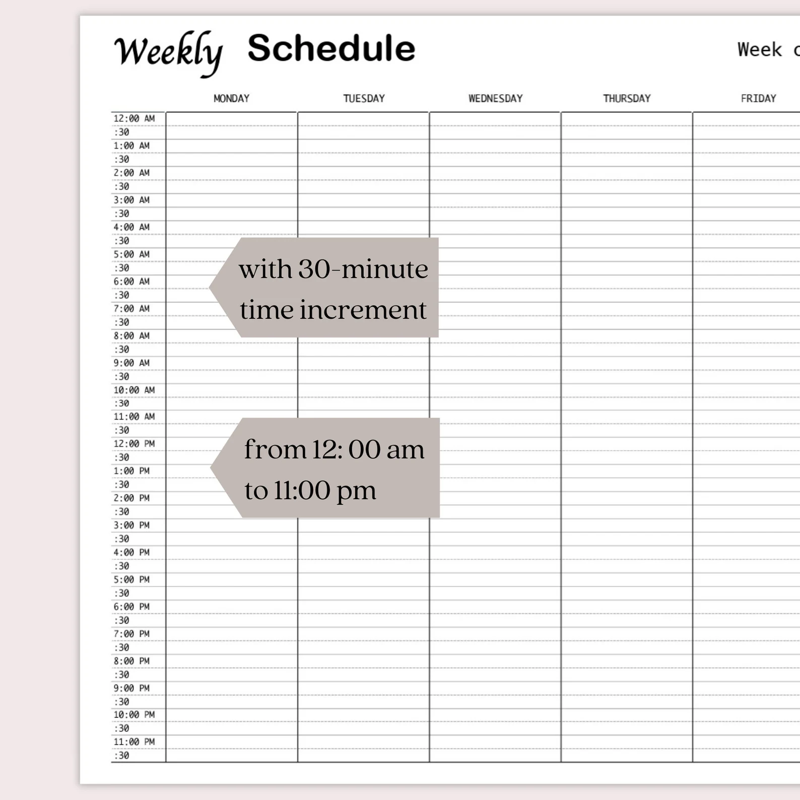 Printable Daily Calendar In 15 Minute Increments