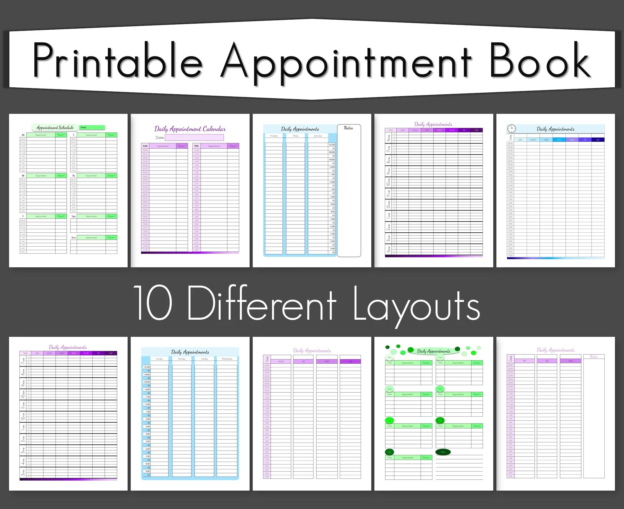 Printable Daily Appointment Calendar
