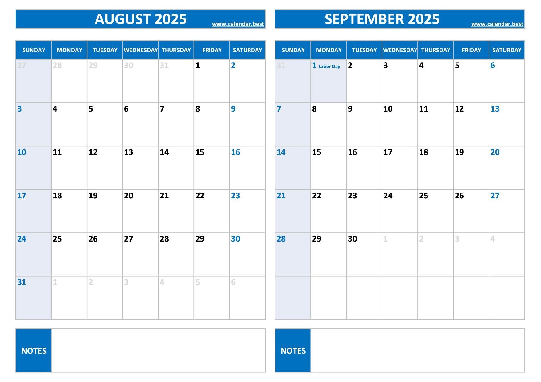 September 2025 Calendar With Holidays Printable