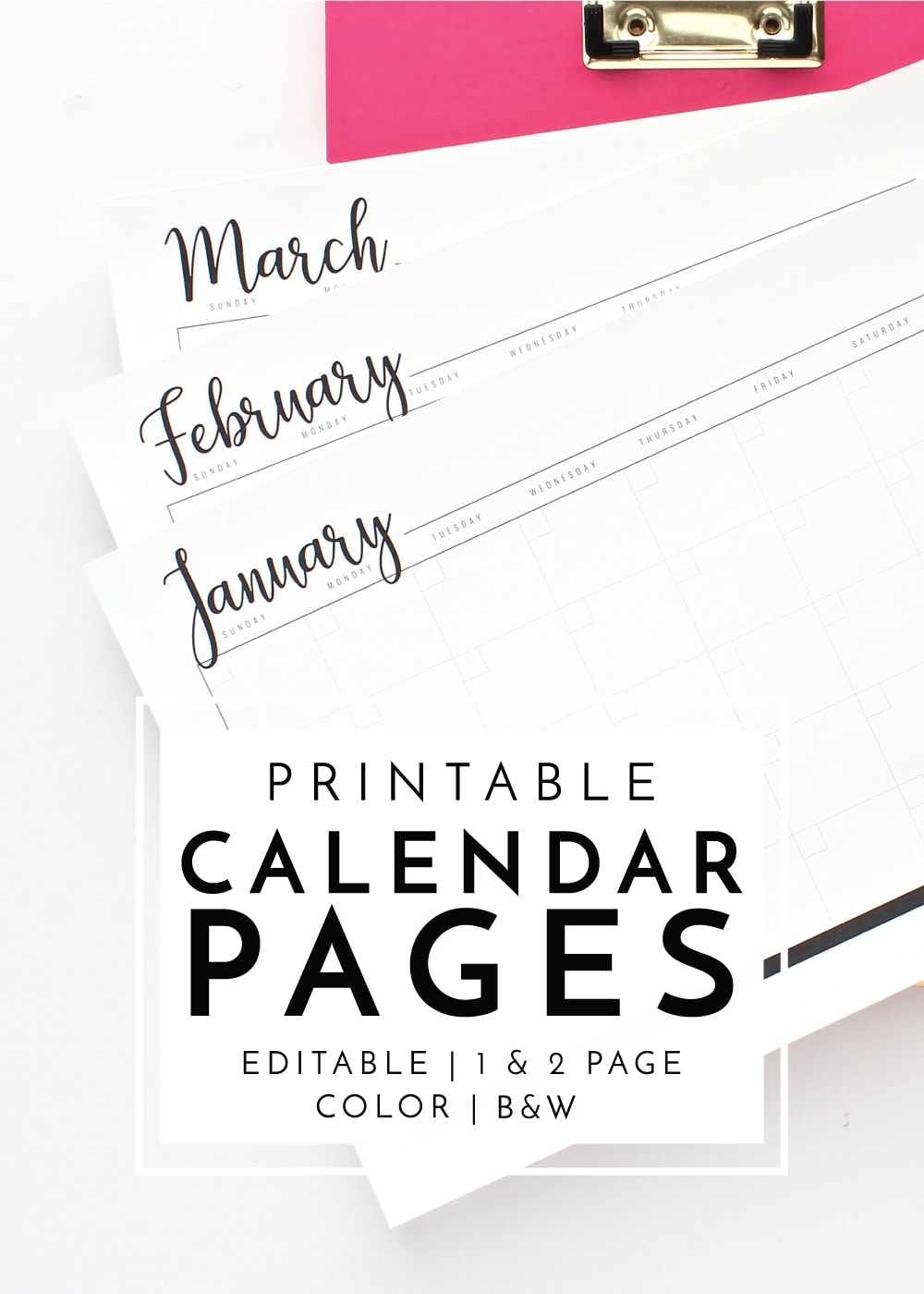 Printable Blank Monthly Calendar Pages Undated Editable The Homes I Have Made