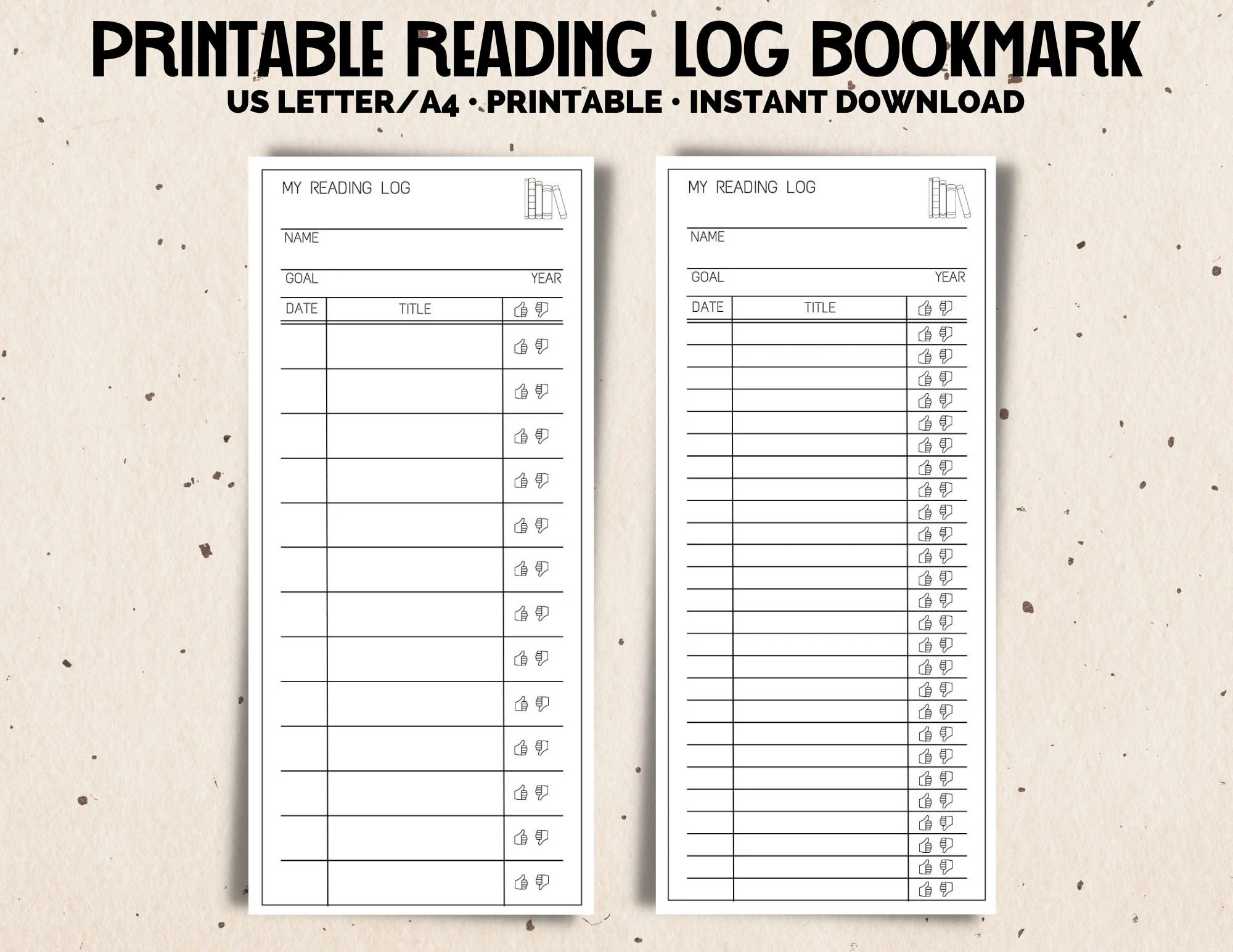 Printable Bookmark Log Reading Log Summer Reading Log Printable Tracker Book Log For Kids Reading Tracker Bookmark Etsy