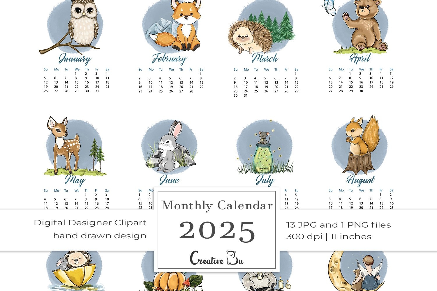 Printable 2025 Year Box Calendar