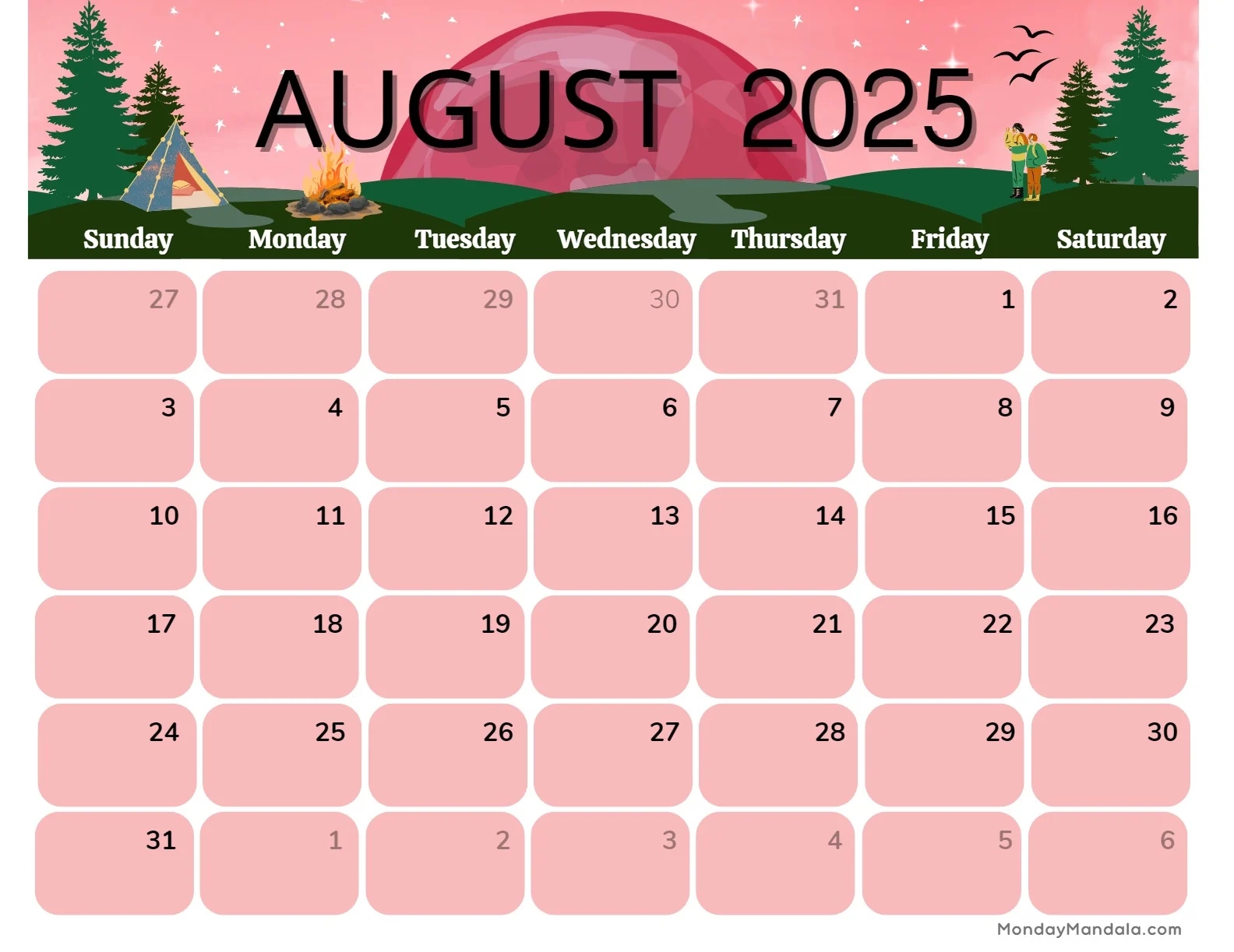 Free Printable Calendar 2025-26