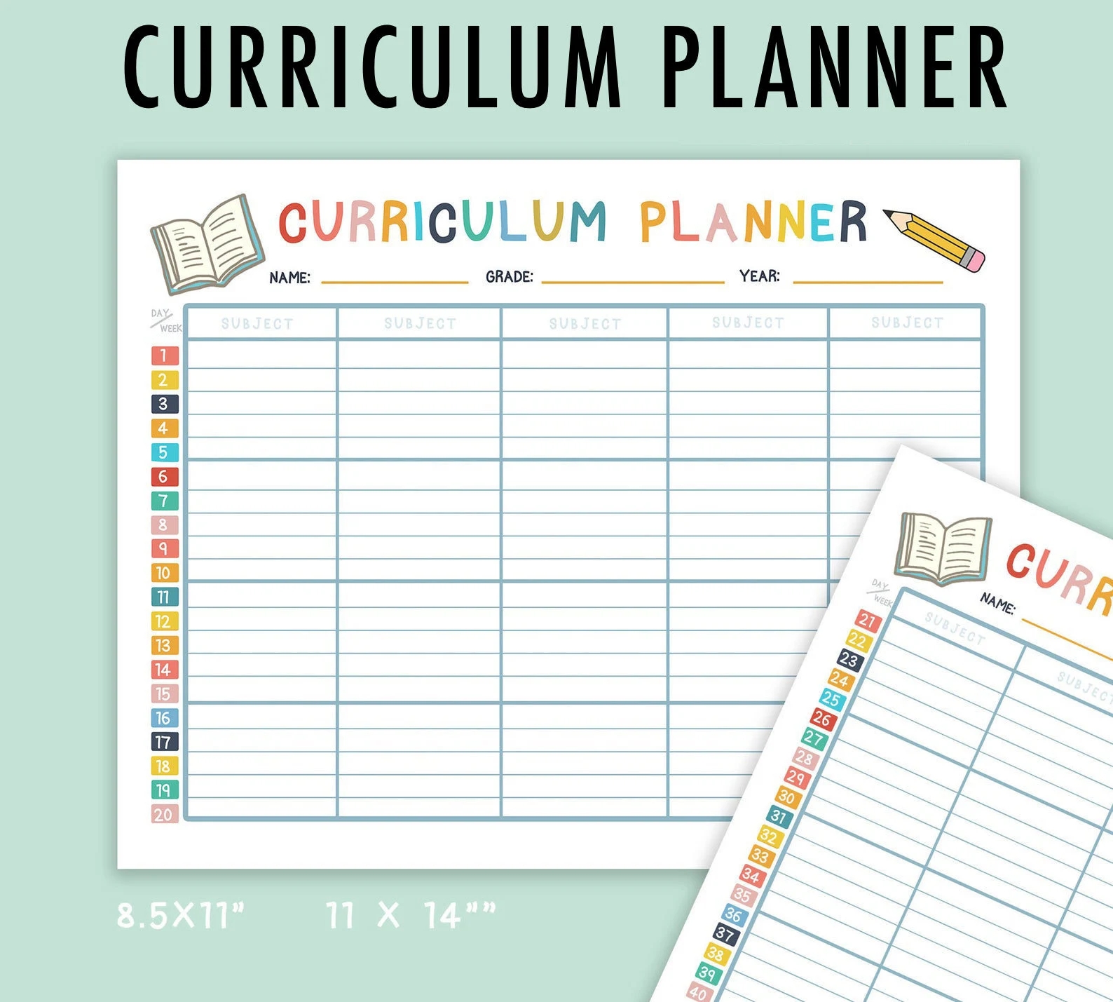 printable curriculum planner homeschool planner digital teacher log tracker homeschool plan template class schedule printable teacher etsy