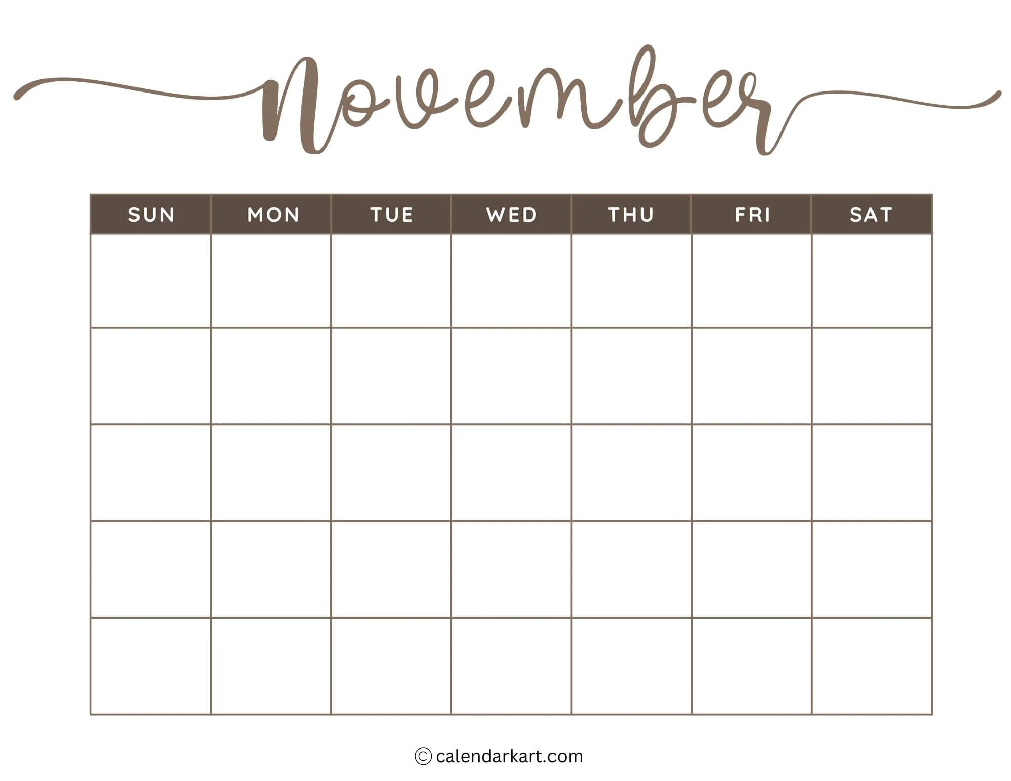 Pretty Calendar Printable