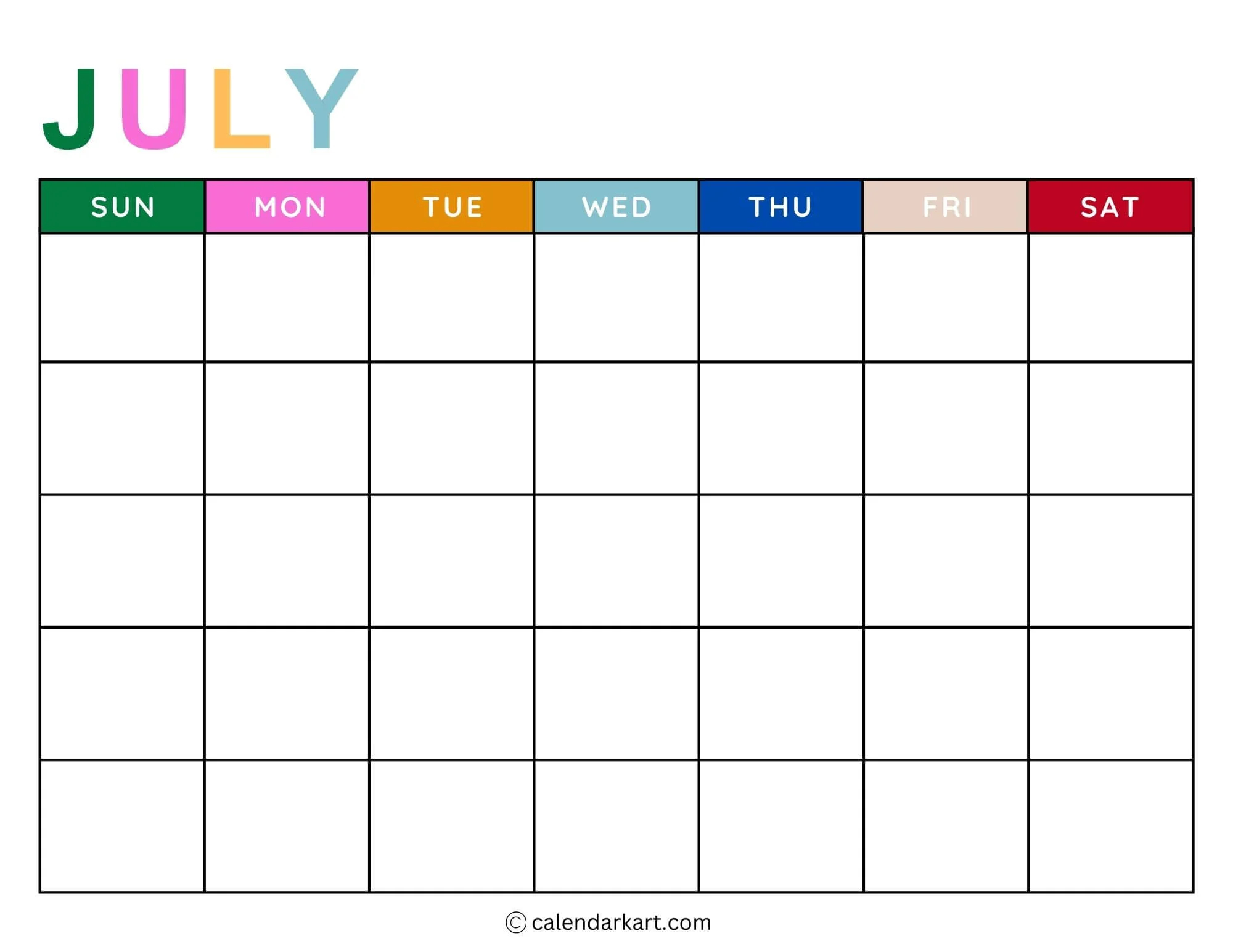 Printable Monthly Weekly And Yearly Blank Calendar Templates