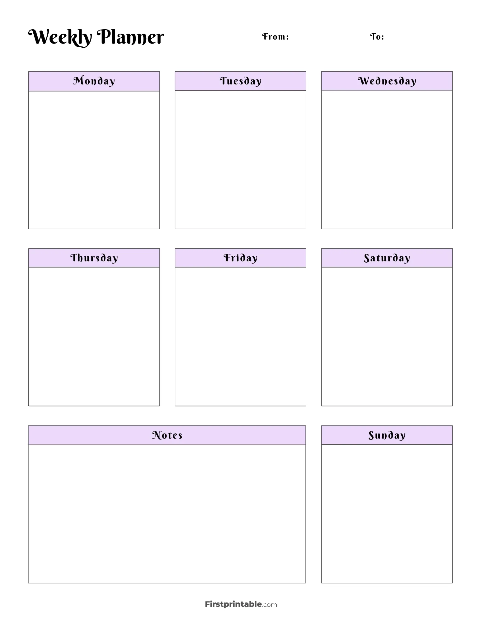 Free Printable Editable Weekly Calendar Schedule
