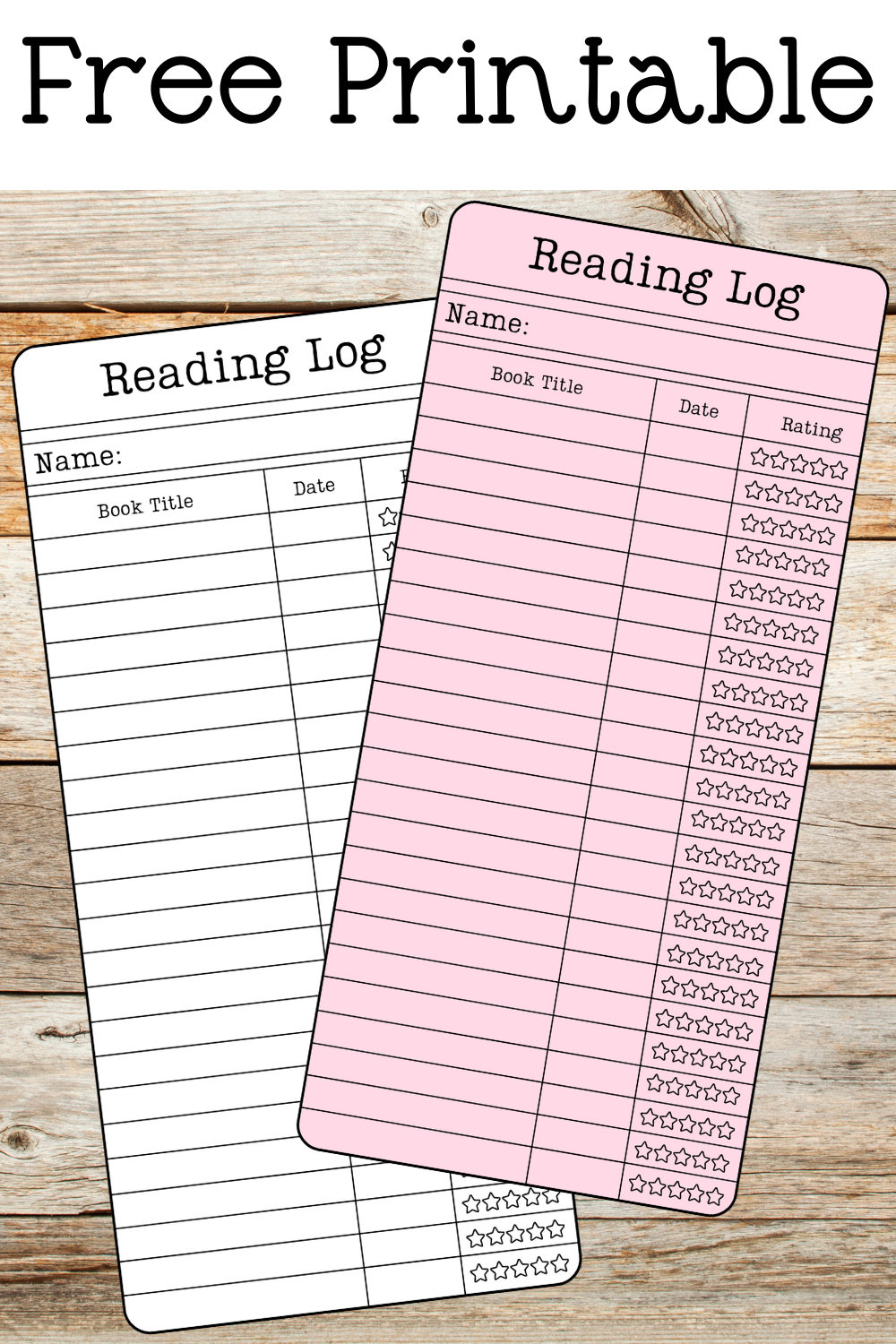 Printable Bookmark Reading Log Calendar