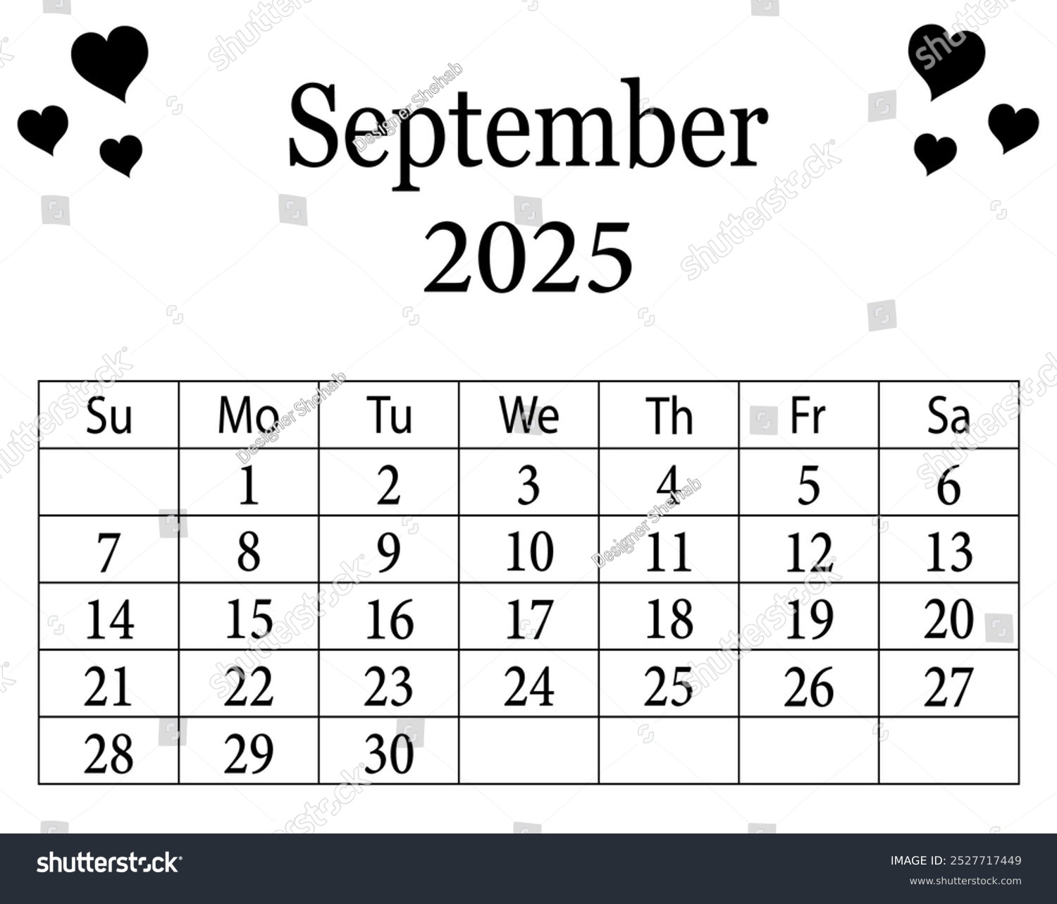 2025 September Calendar Printable
