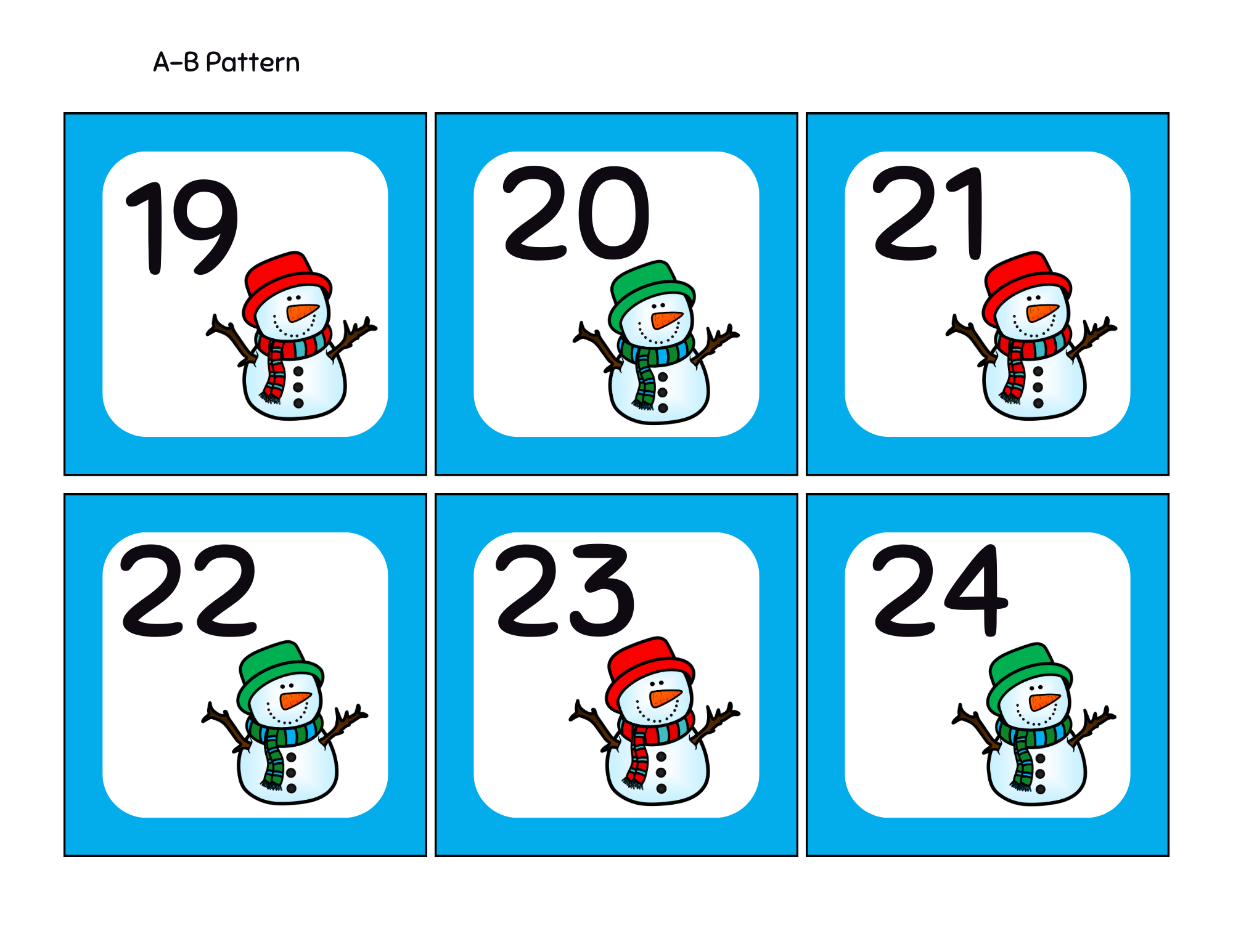 Snowman Calendar Numbers Freebie Made By Teachers