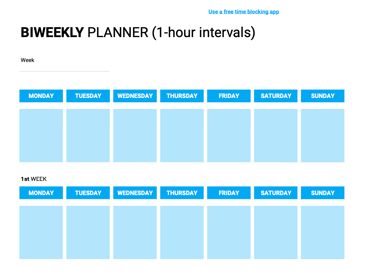 Time Blocking Planner 9 Free Time Block Templates
