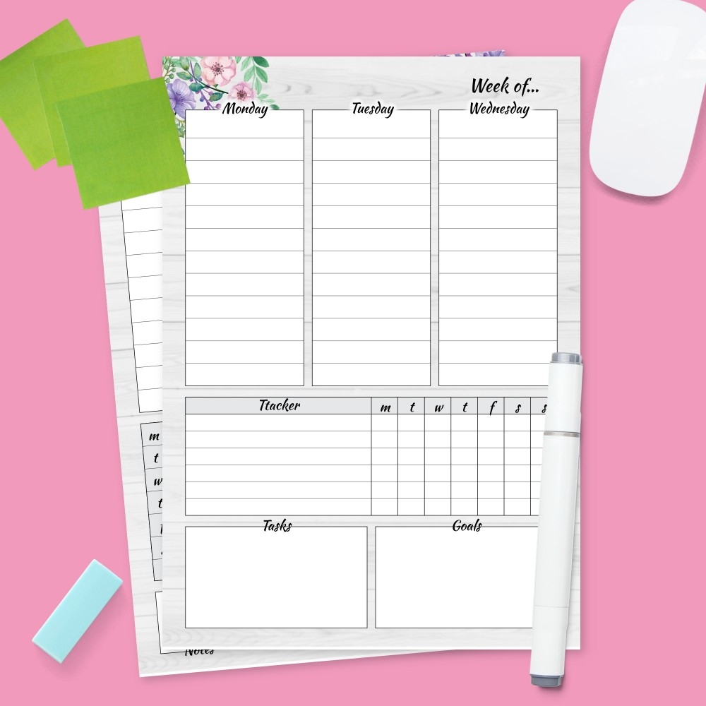 Two Page Weekly Planner Download Printable PDF