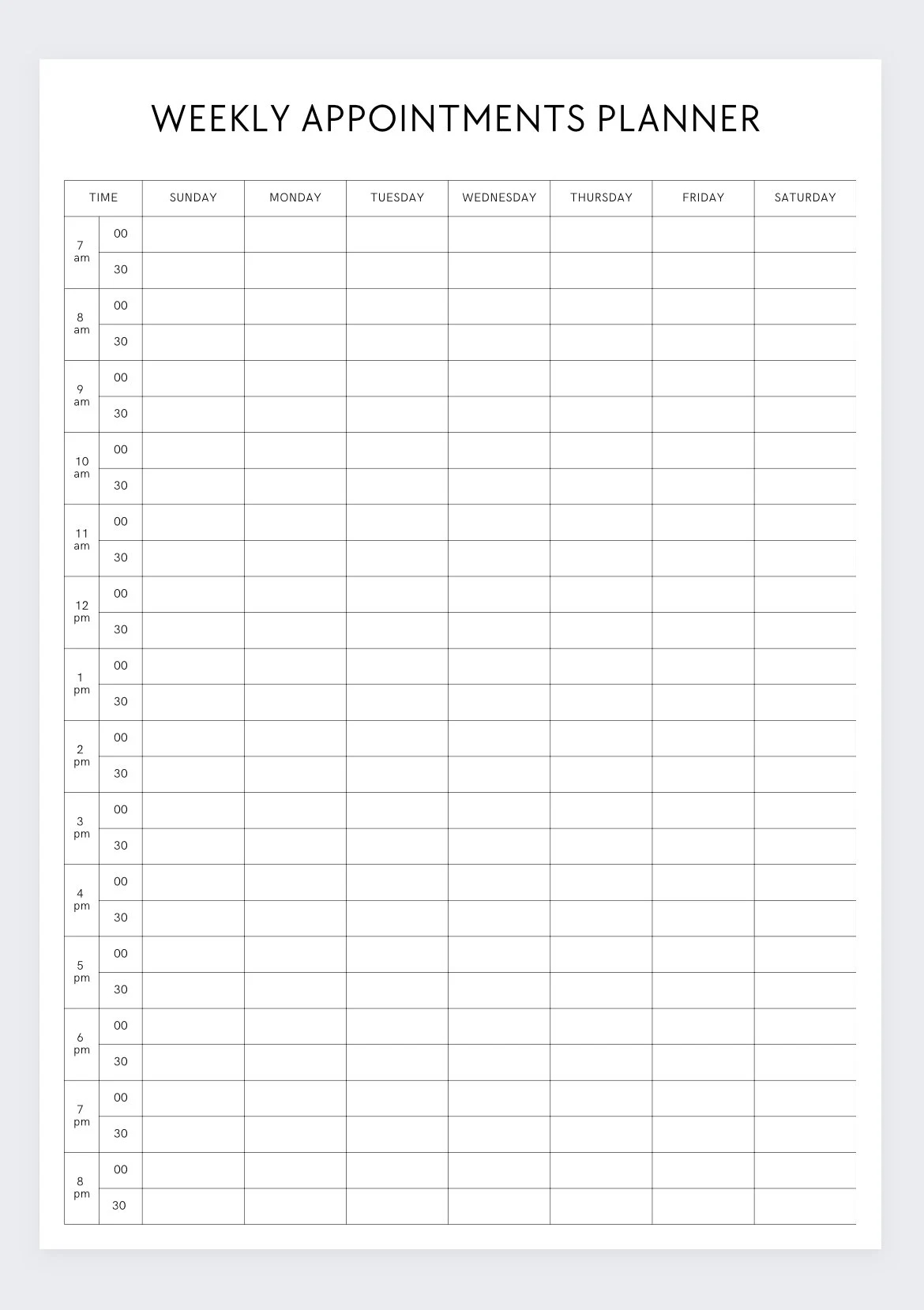 Weekly Appointment Planner appointment Week appointment Log weekly Plans work Schedule appointment Schedule appointment Tracker appointments Etsy