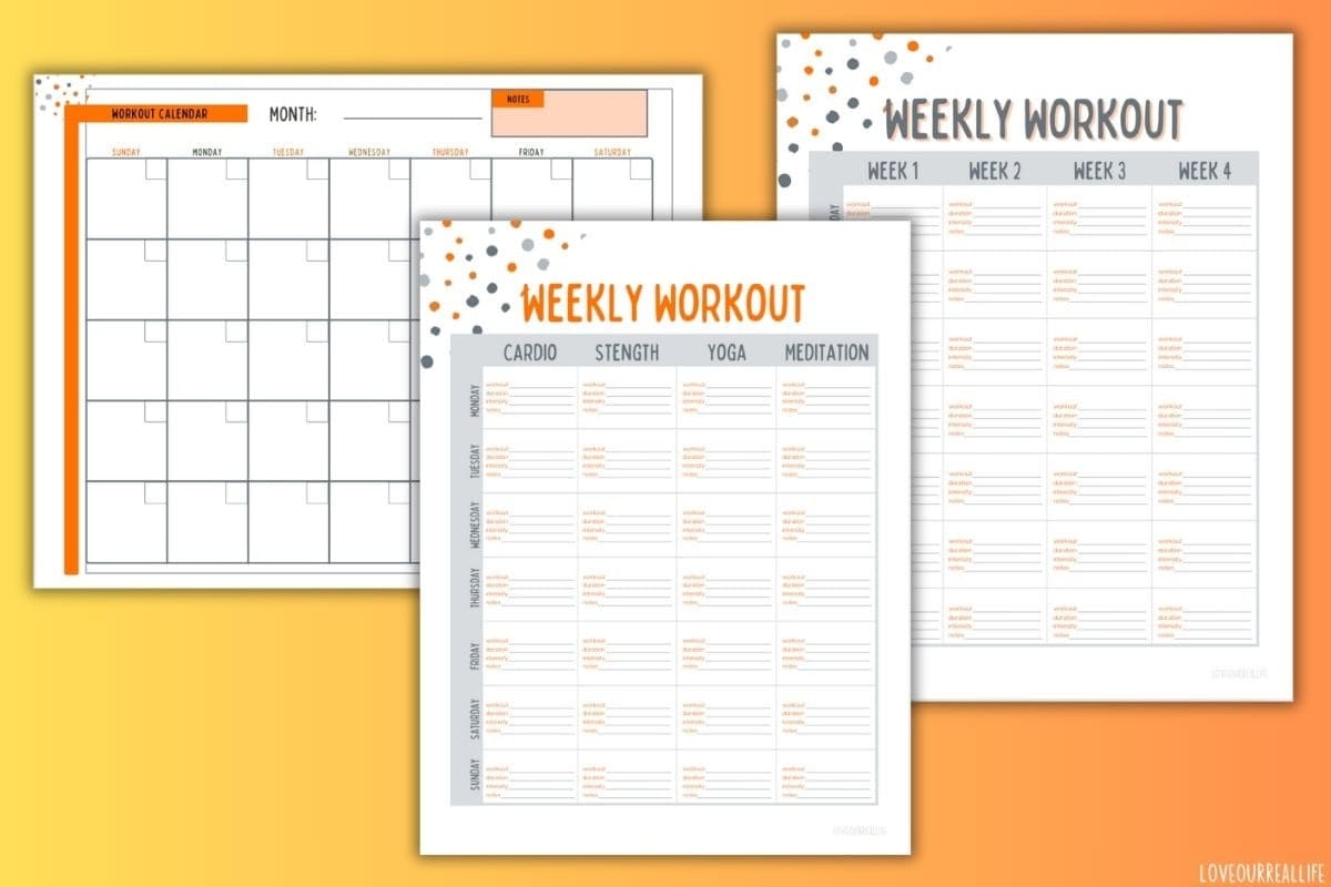 Workout Printable Calendar
