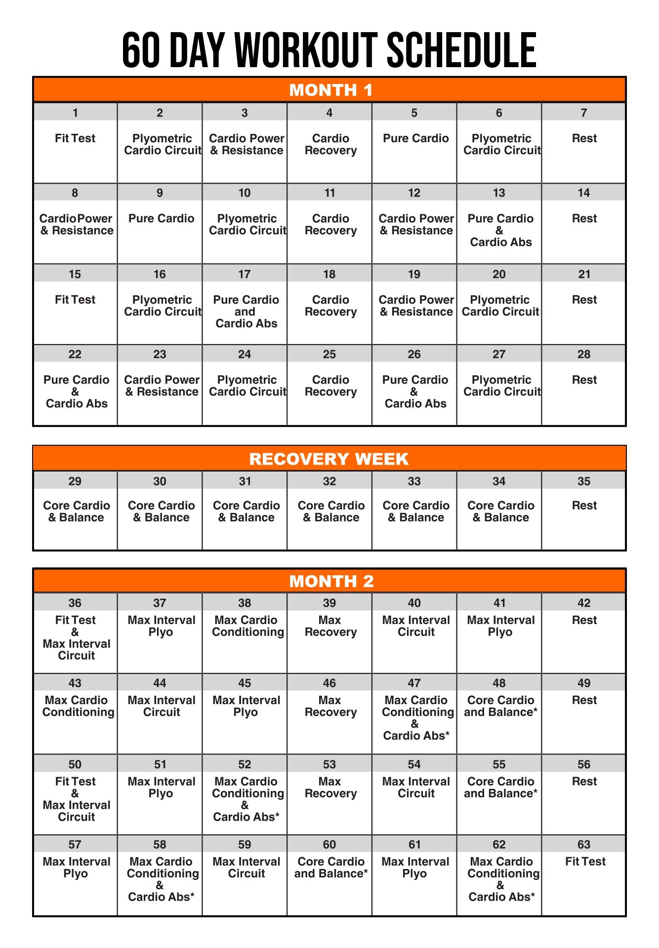 Workout Calendars Workout Sheets And Trackers BODi Worksheets Library
