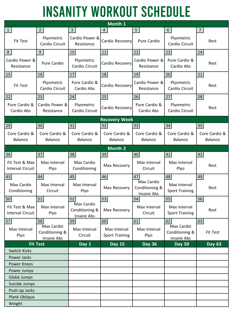 Workout Calendars Workout Sheets And Trackers BODi Worksheets Library