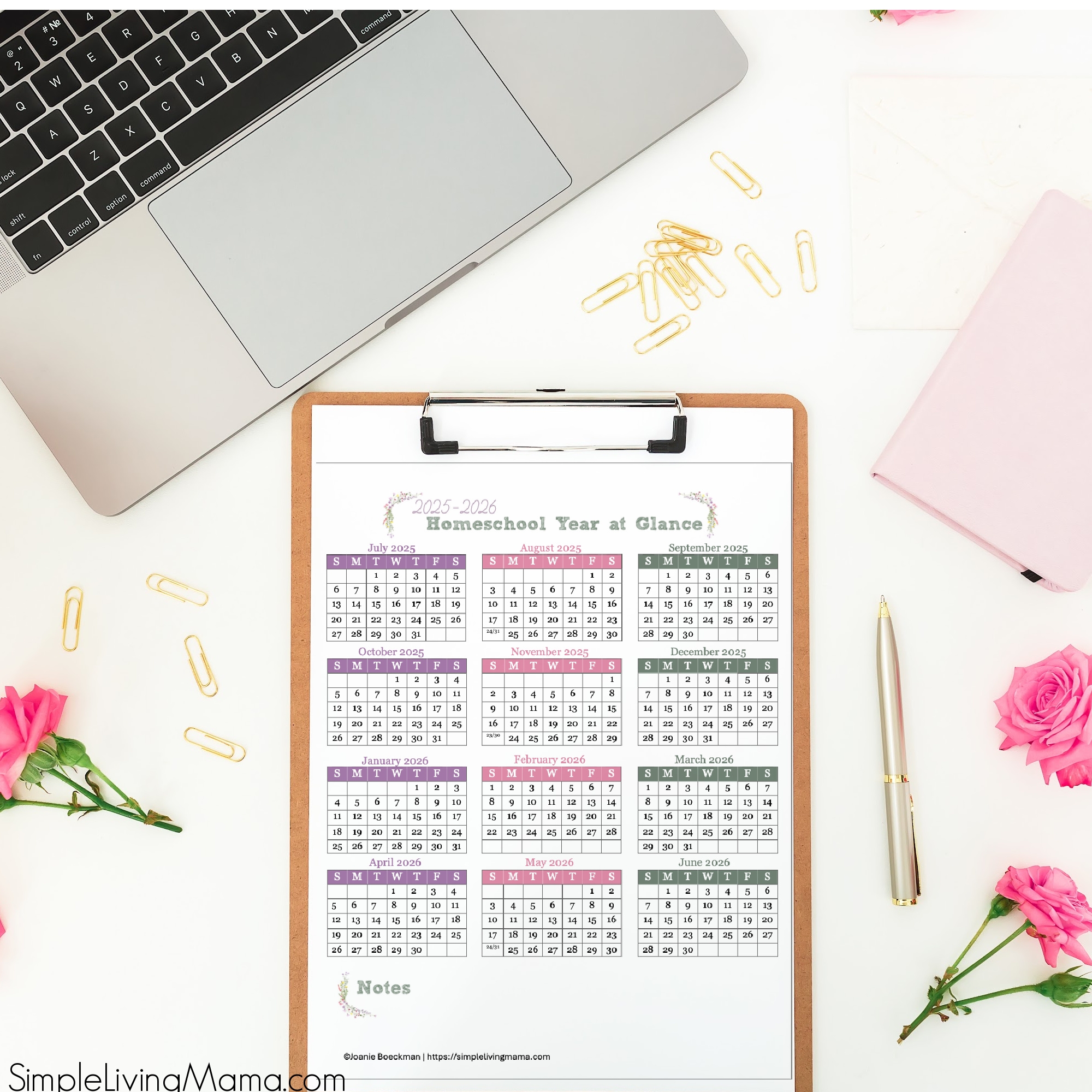 Year At A Glance Homeschool Calendar Printable Simple Living Mama