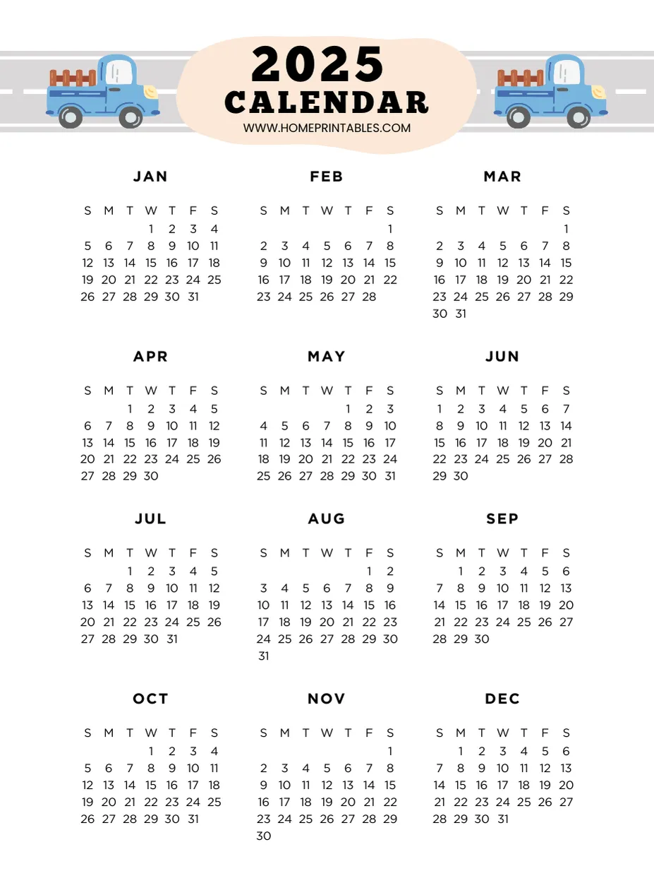 Full Page 2025 Calendar Printable