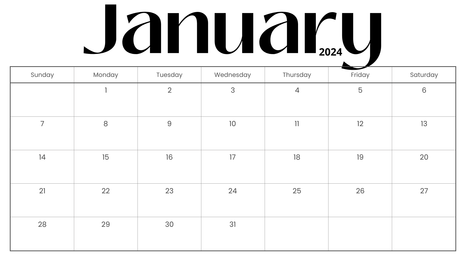 10 Free Printable January 2024 Calendar Templates Nikki s Plate