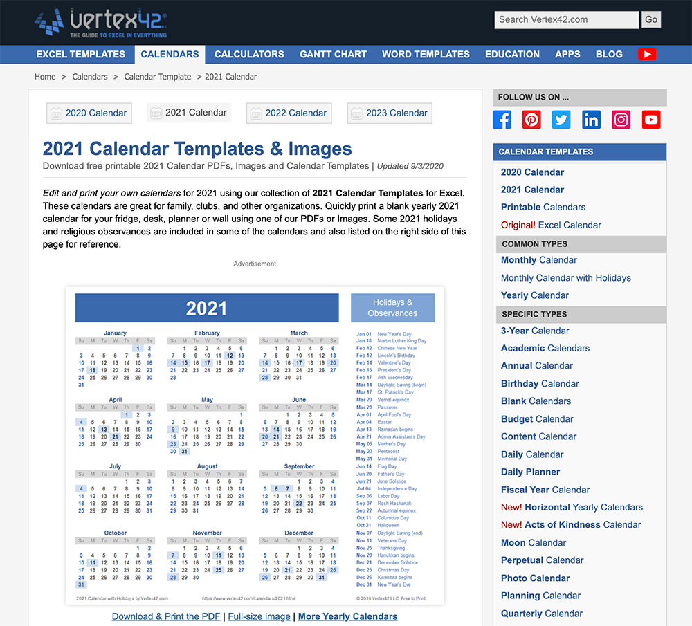 10 Websites To Download Free Printable Calendar Templates Hongkiat